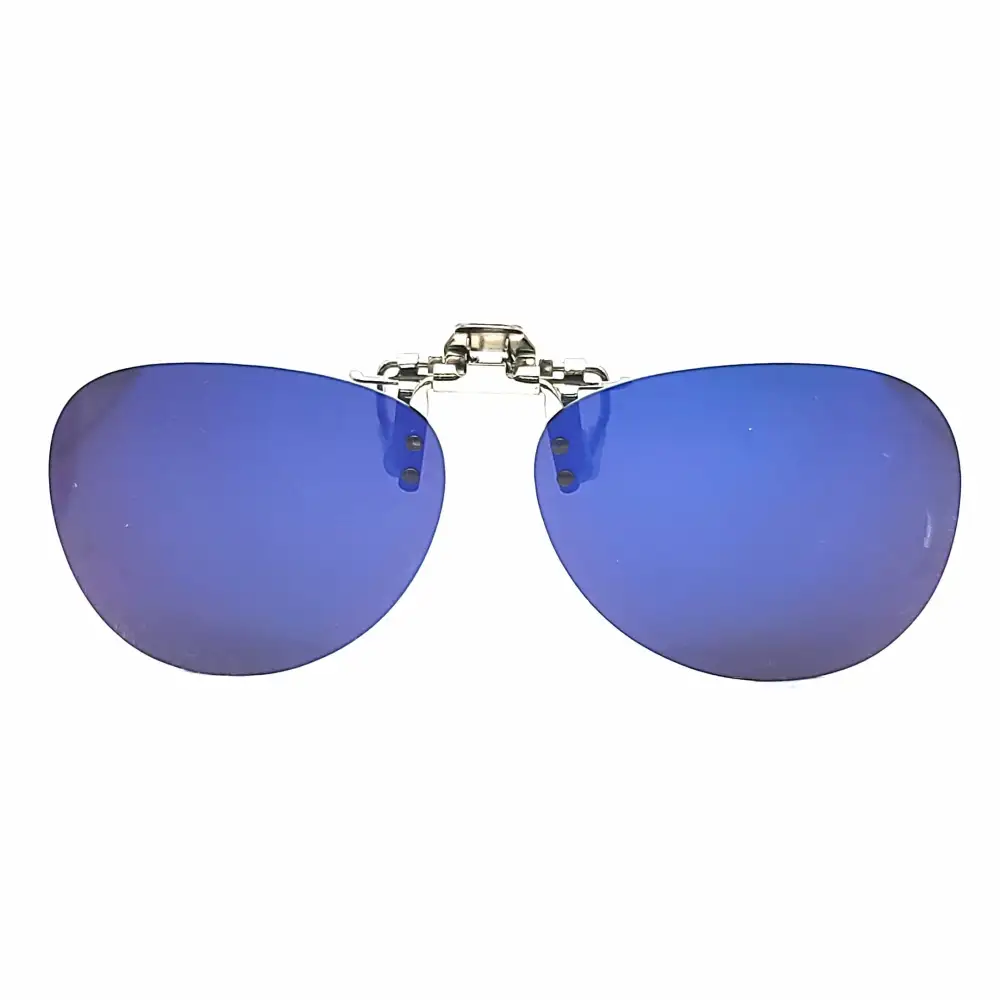 60mm Aviator Polarized Flip-Up Clip-On Sunglasses