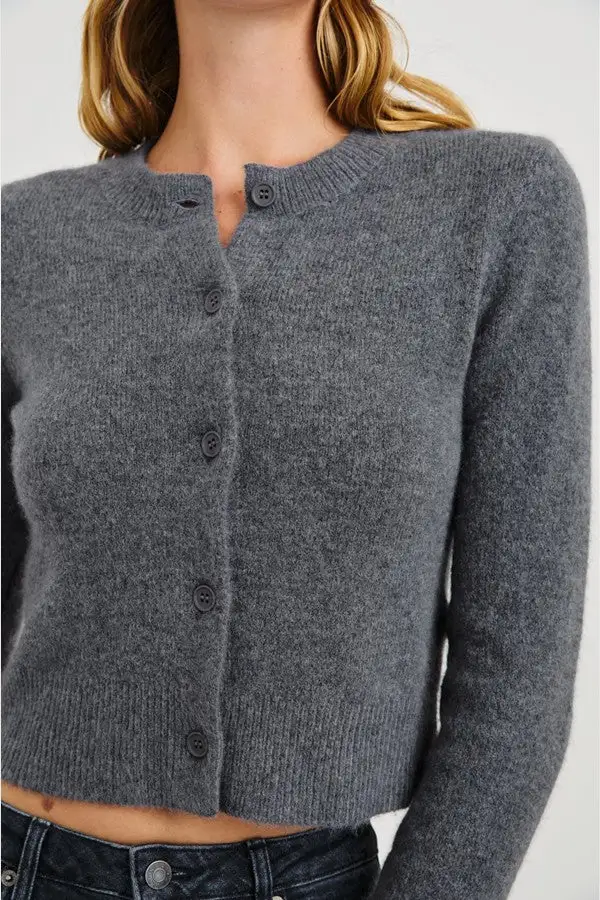 Black Slim-Fit Button-Down Cardigan