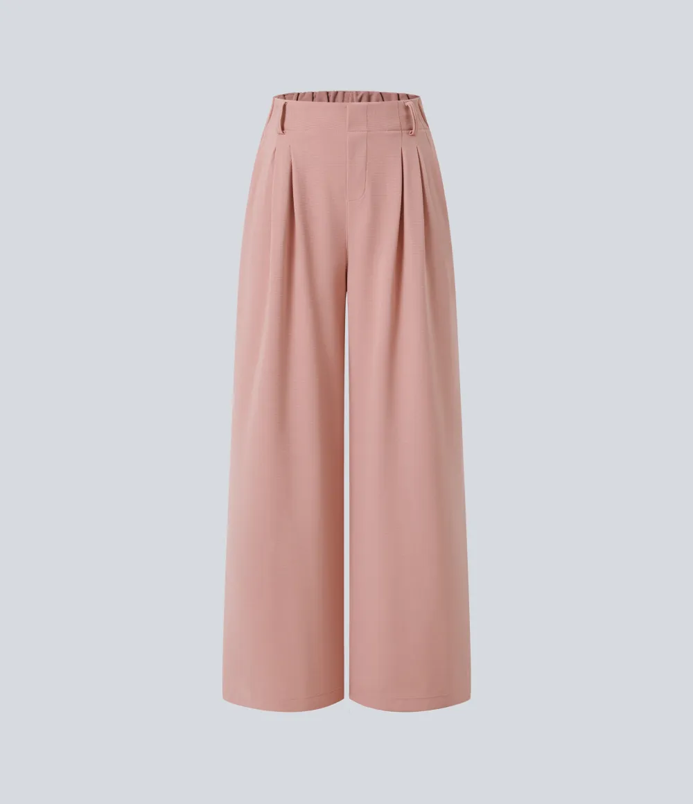 2026🔥  High Waisted Pocket Straight Leg Work Pants