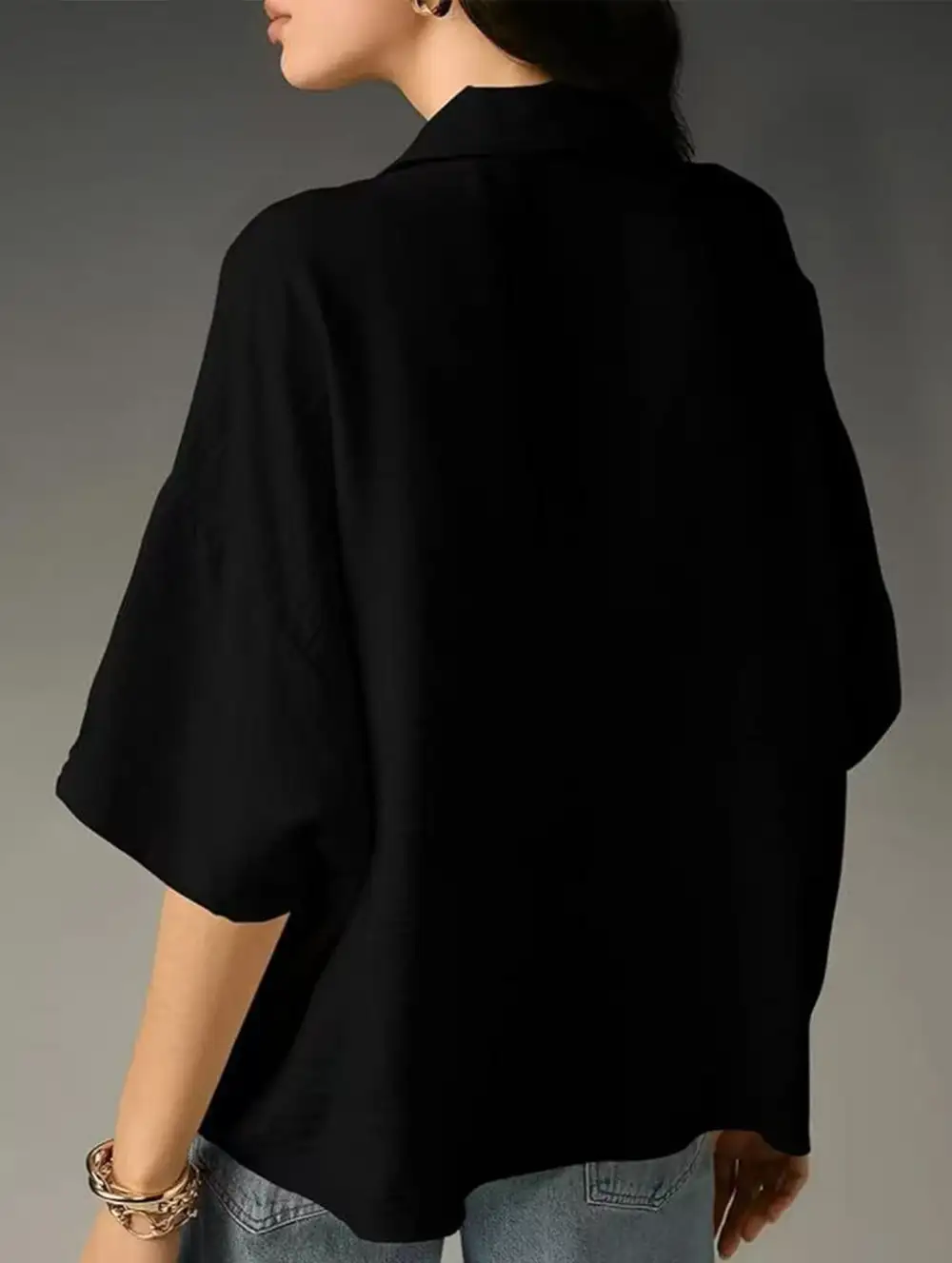 Textured Short Sleeve Lapel Shirt