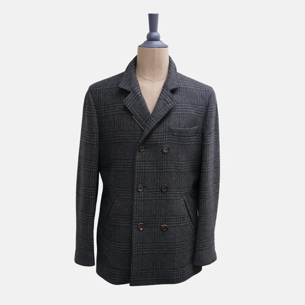 Refined Patterned Wool Coat