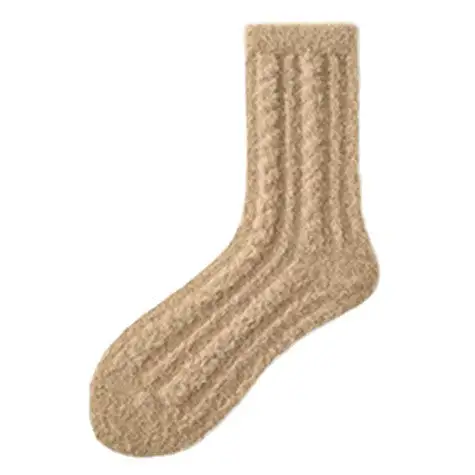 Plush Cable Knit Fuzzy Crew Socks