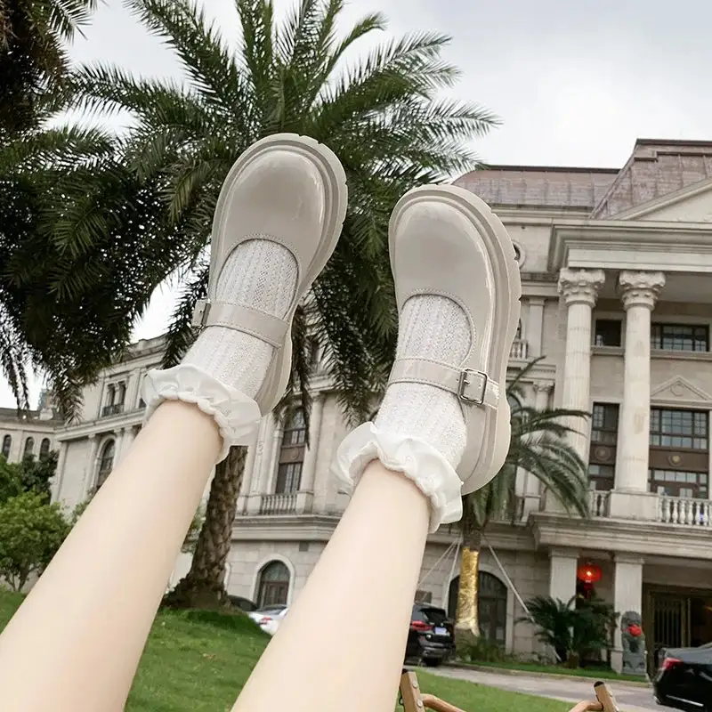 Leather Mesh Loafer Pumps