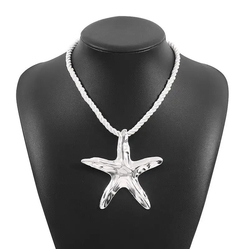 Irregular Metal Starfish Pendant Necklace