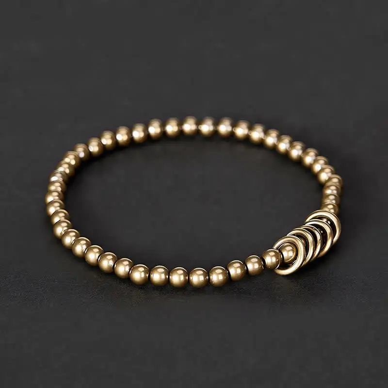 Small Beads Brass Bracelet