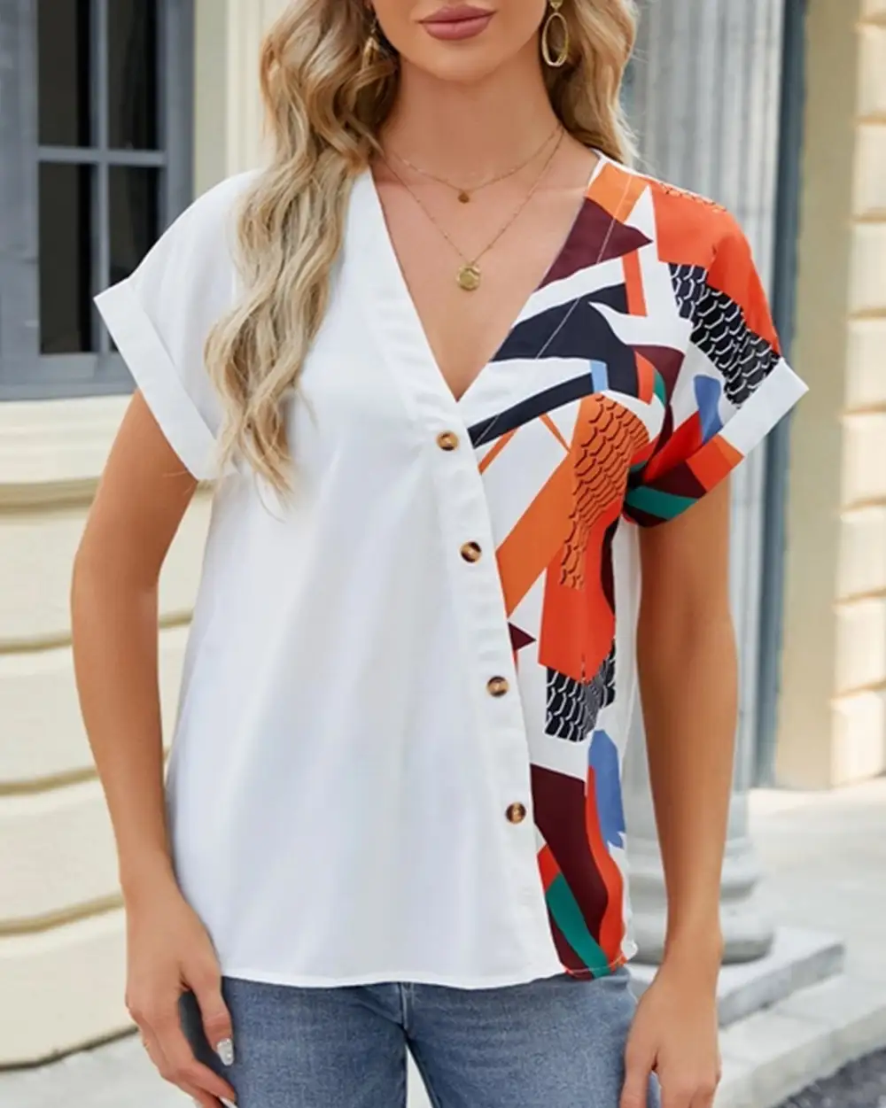 Printed Chiffon Blouse