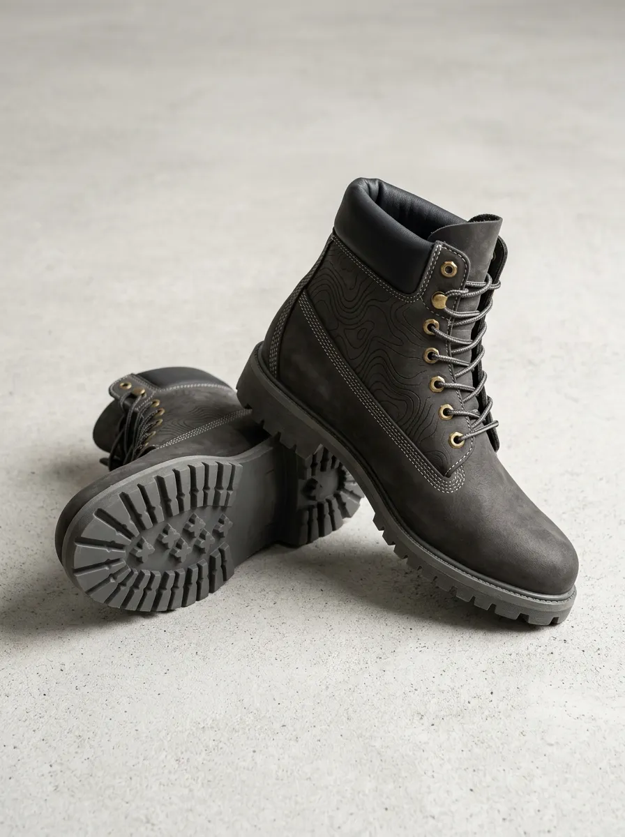 Unisex Outdoor Enthusiast Topographic Map Print Work Boots