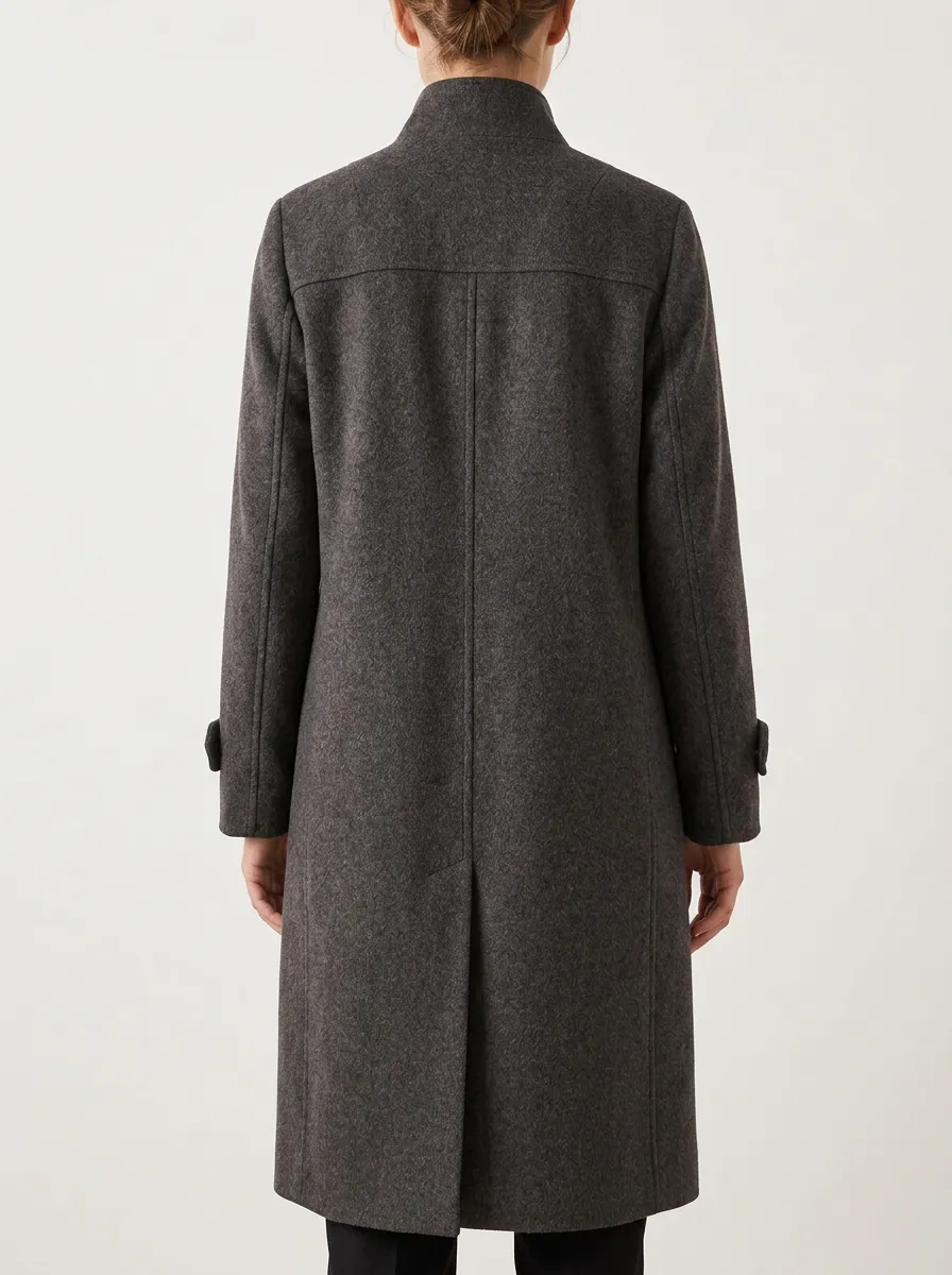 Minimal Double-Breasted Wool Coat