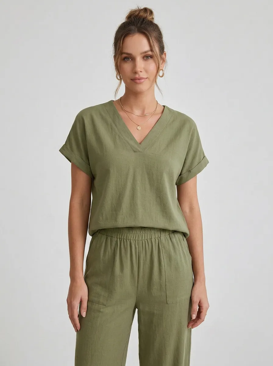 Daily Women's V-Neck Casual Lounge Set
