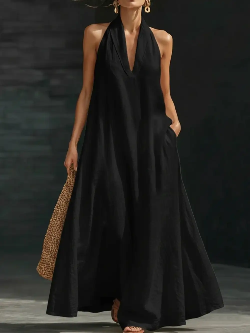 Modern Halter Maxi Dress