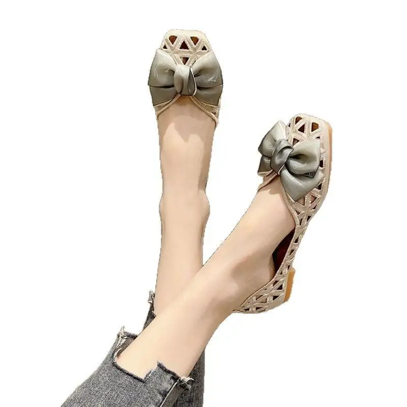 Hollow Detail Flat Sandals