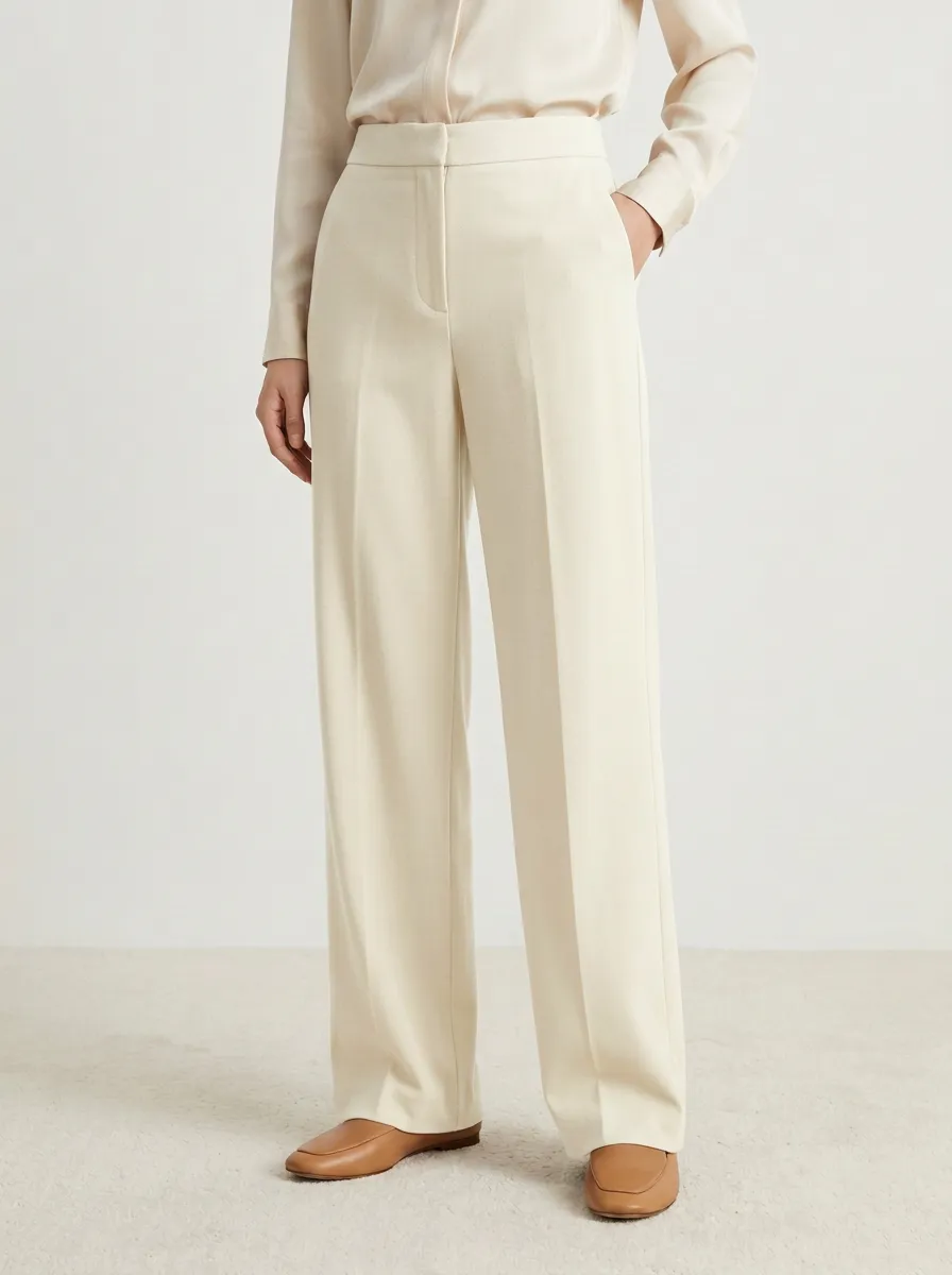 Tailored Silhouette Tailored Wide-Leg Trousers