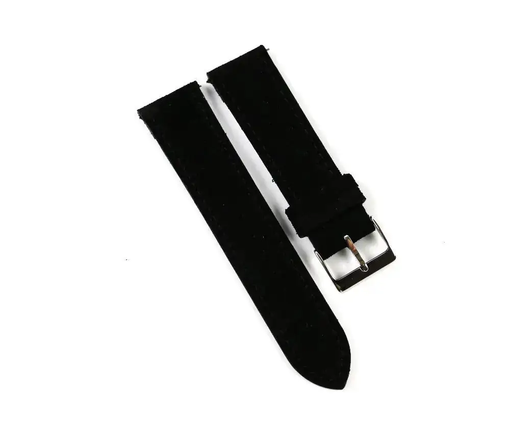 Open-Stitched Suede Leather Watch Strap