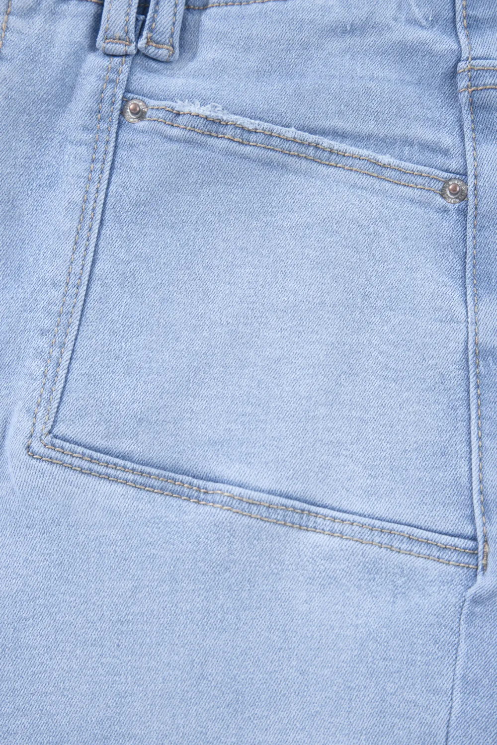 Light Blue Cropped Straight Jeans