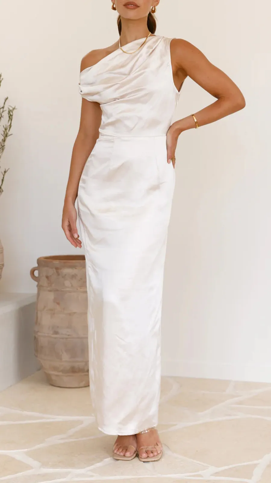 Off Shoulder Design Maxi Dress