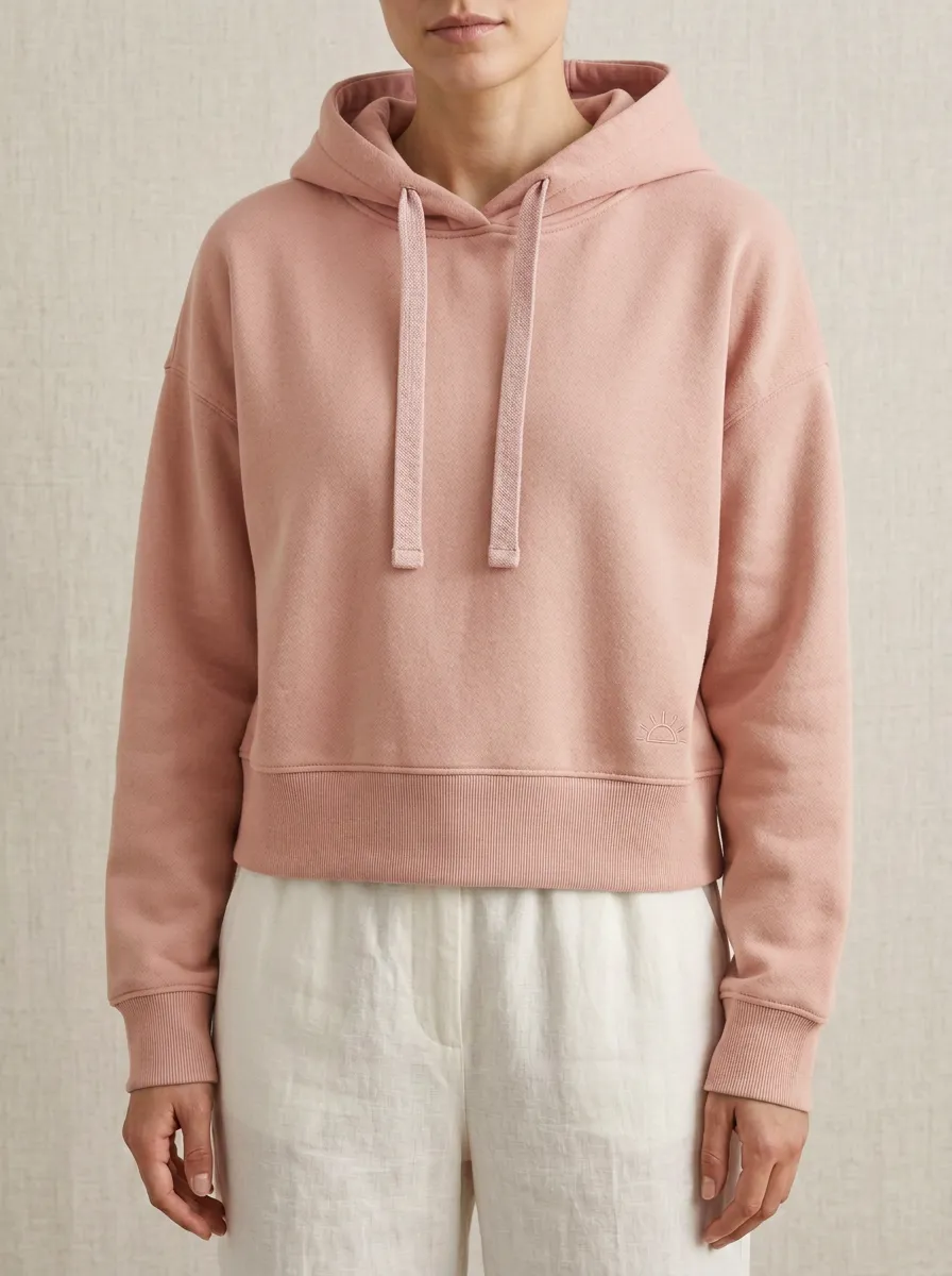 Women's Minimalist Sun Graphic Embroidered Sage Green Hoodie