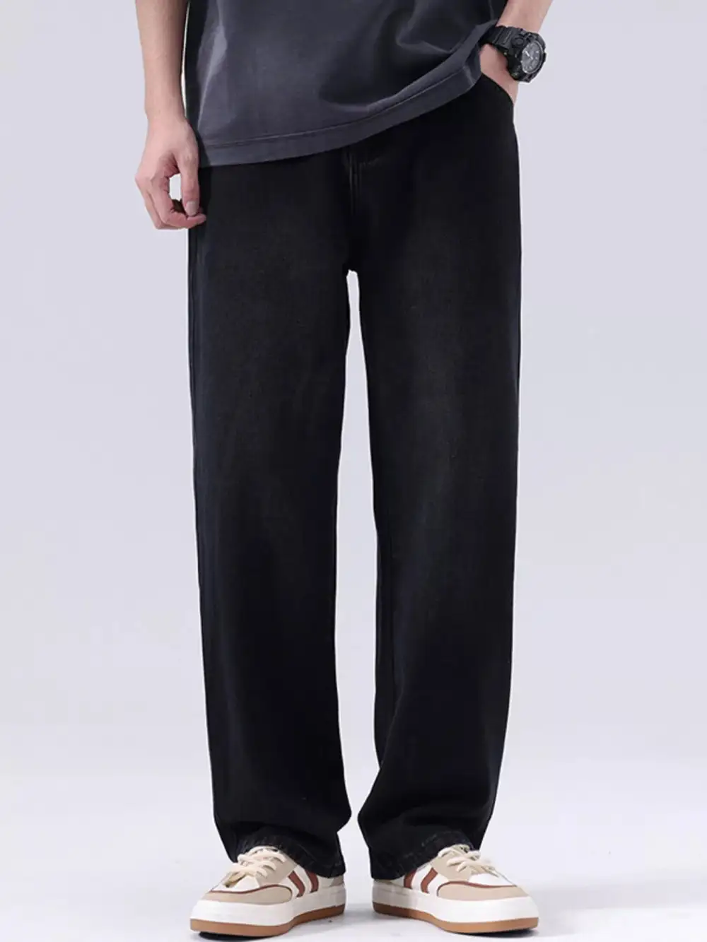 Men’s Plus Size Vintage Wash Loose Jeans