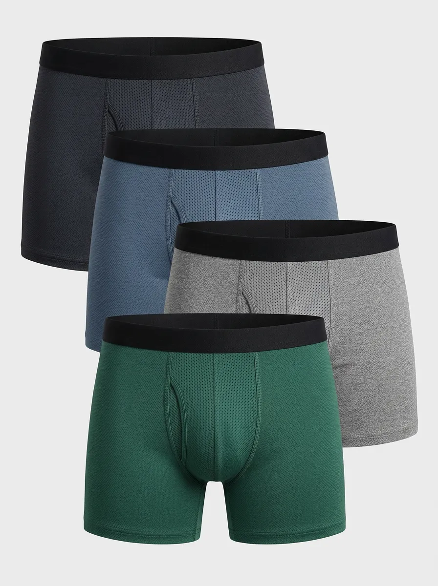 Men's Breathable Mesh Contoured Pouch 4-Pack Boxer Briefs