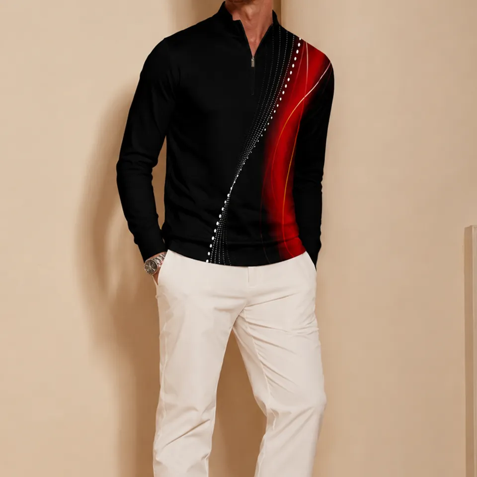 Active Lightweight Long Sleeve Pullover Golf Shirt