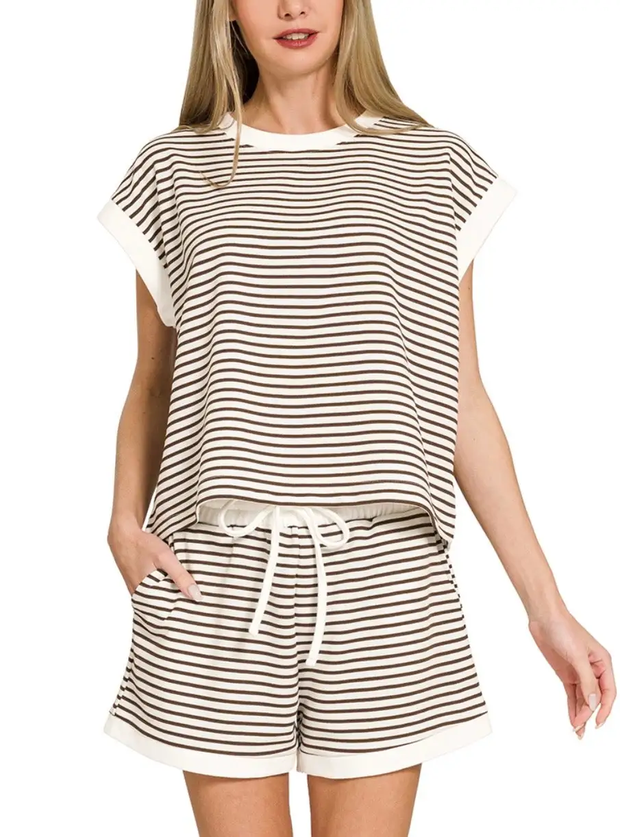 Stripe Trast Matching Set