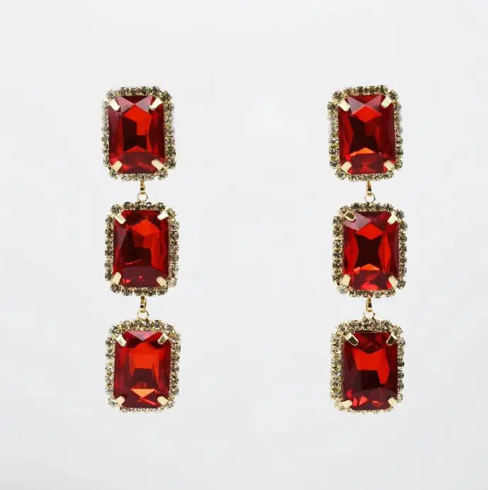 Refined Crystal Accent Statement Earrings
