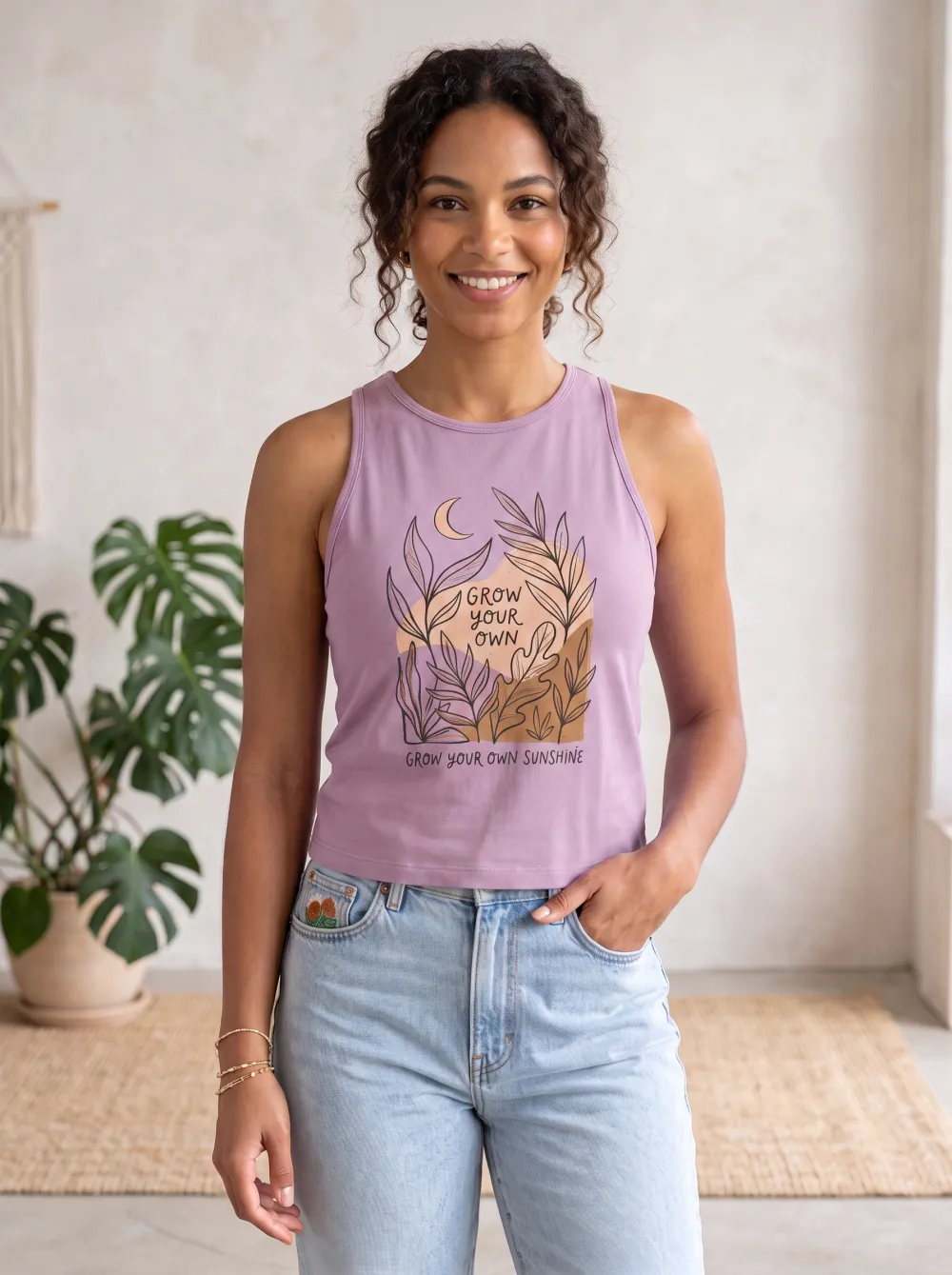 Boho Plant Grow Own Casual Top