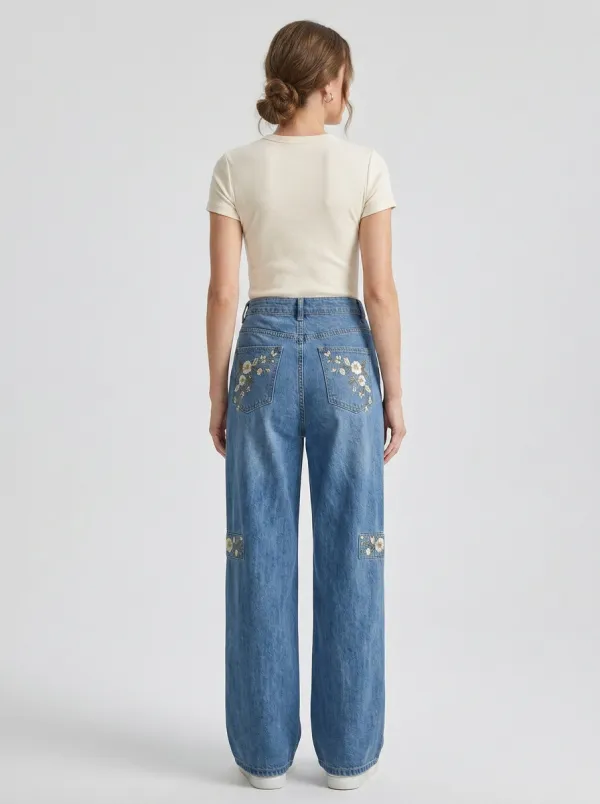 Women's Wide Leg Casual Denim Jeans