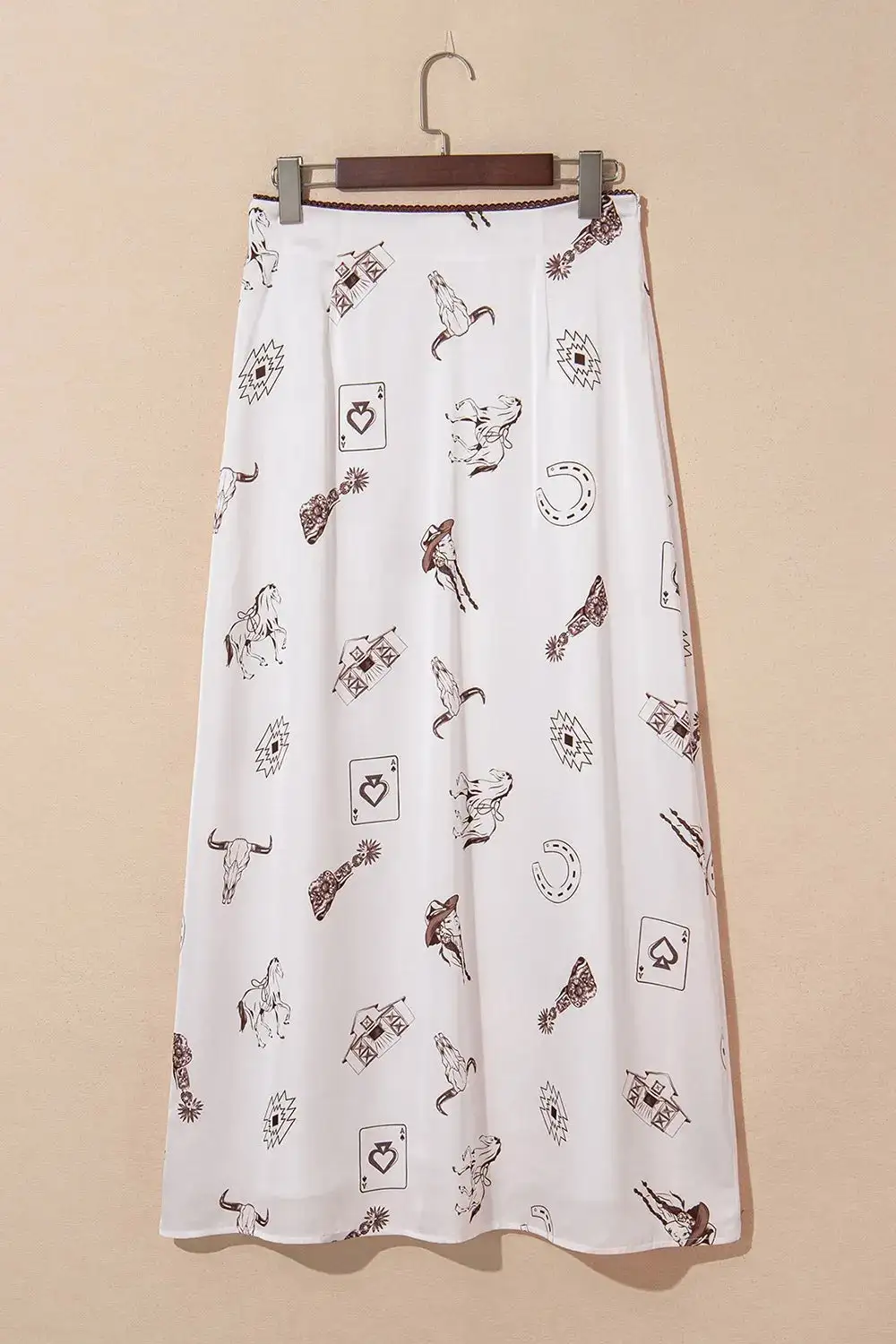 Relaxed Satin Printed Skirt