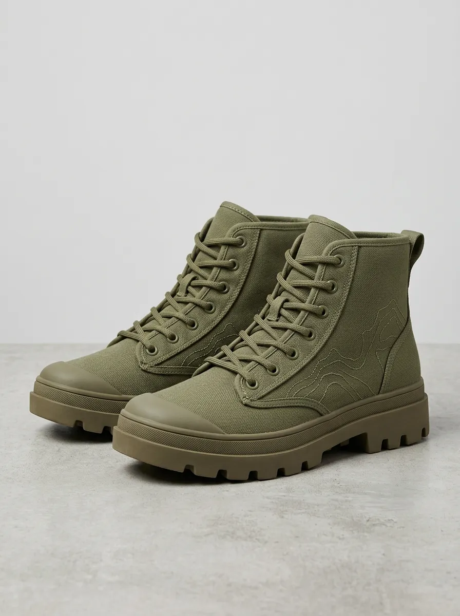 Pathway Topographic Canvas Hiking Boots