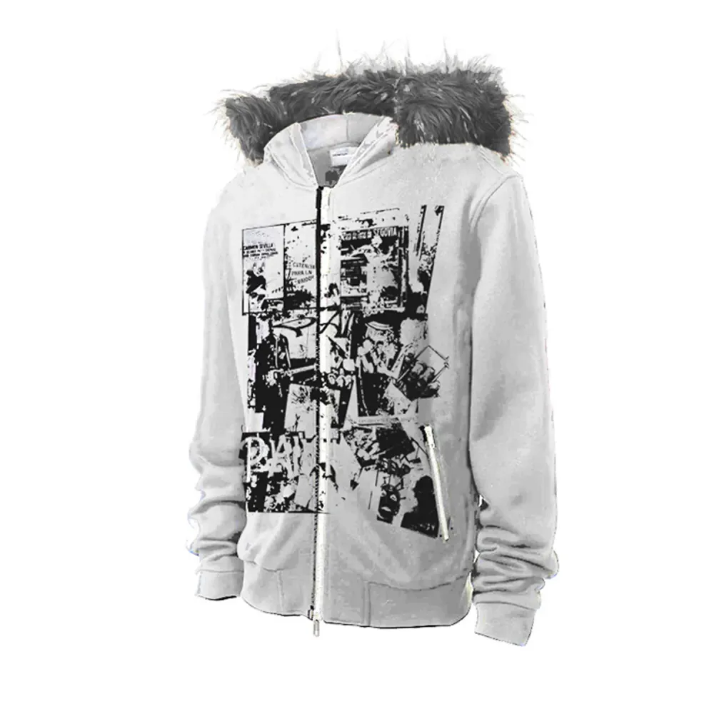 Vintage Band Print Cotton Jacket
