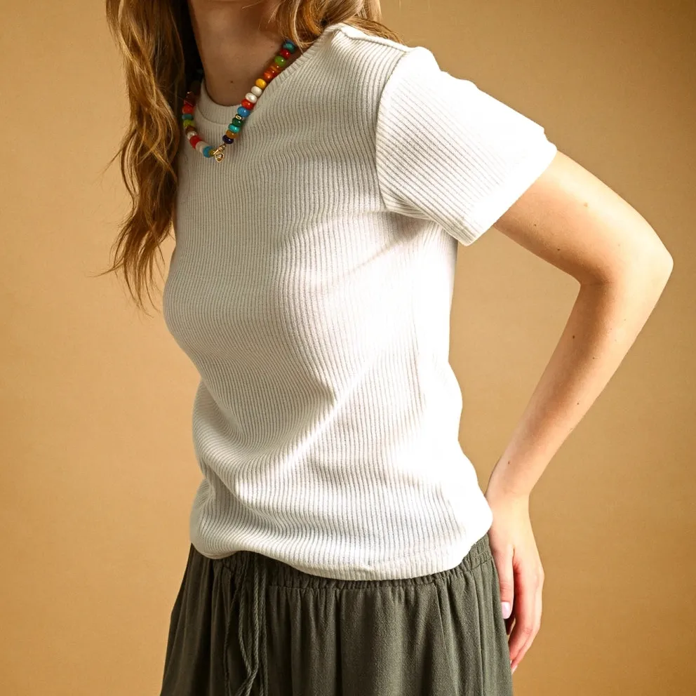 Short Sleeve Ribbed Top