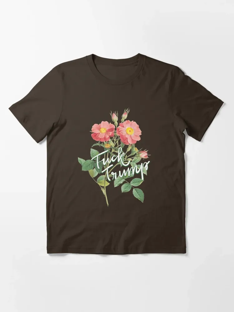 Women's Edgy Slogan & Floral Print Crew Neck Short-Sleeve T-Shirt