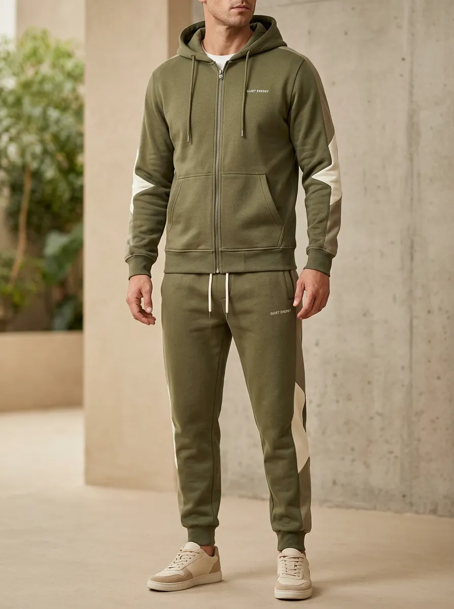 Men's Quiet Colorblock Print Jogger Set