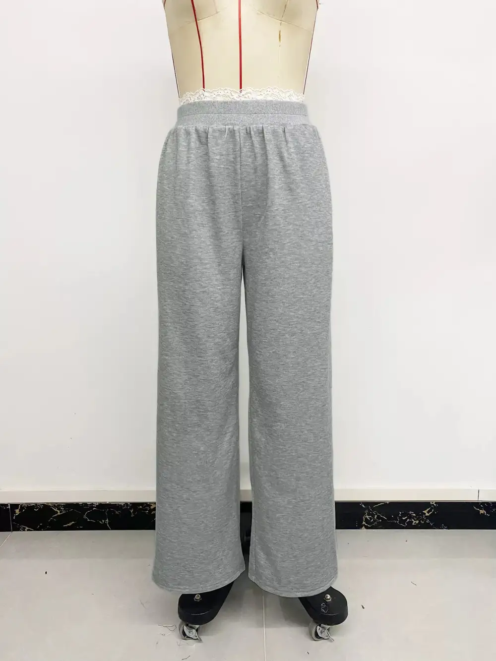 Lace Detail Wide Leg Pants
