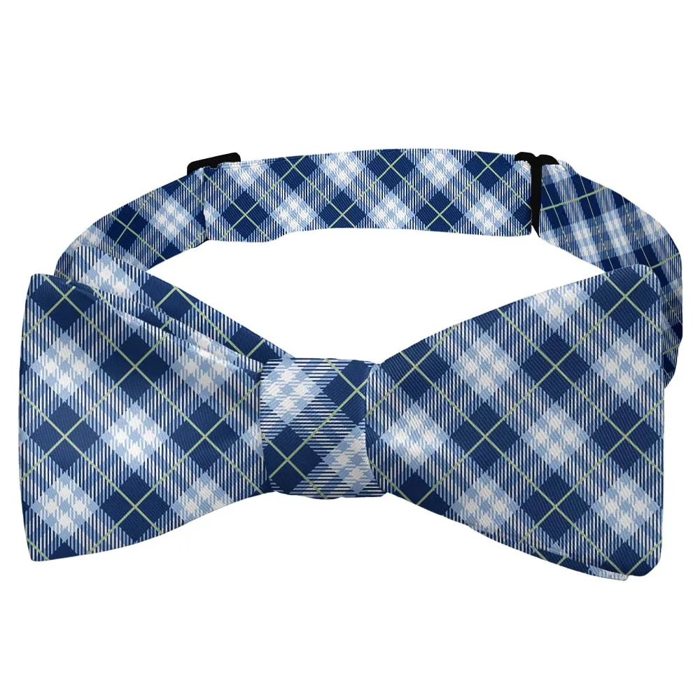 Waffle Plaid Motif Bow Tie