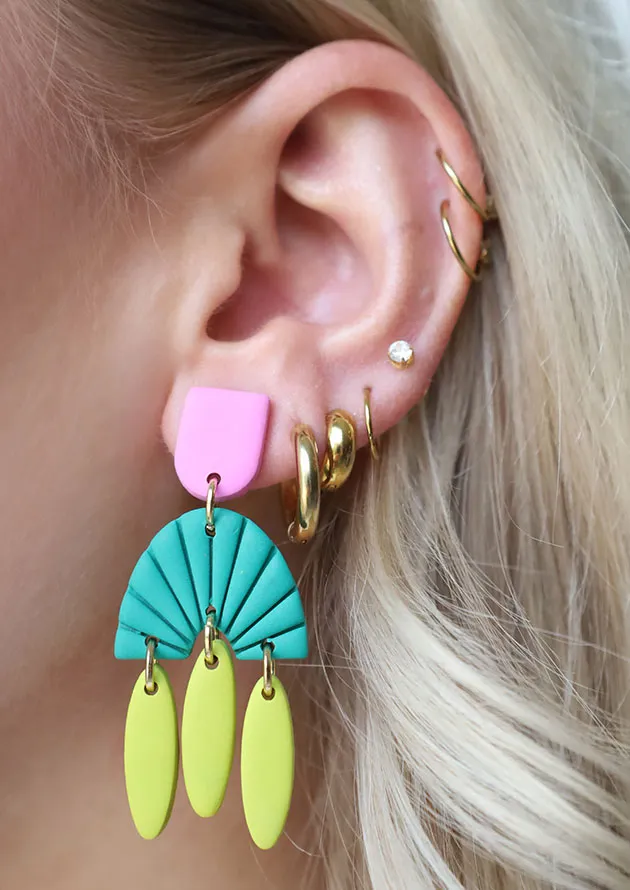 Fan-Style Dangle Earrings