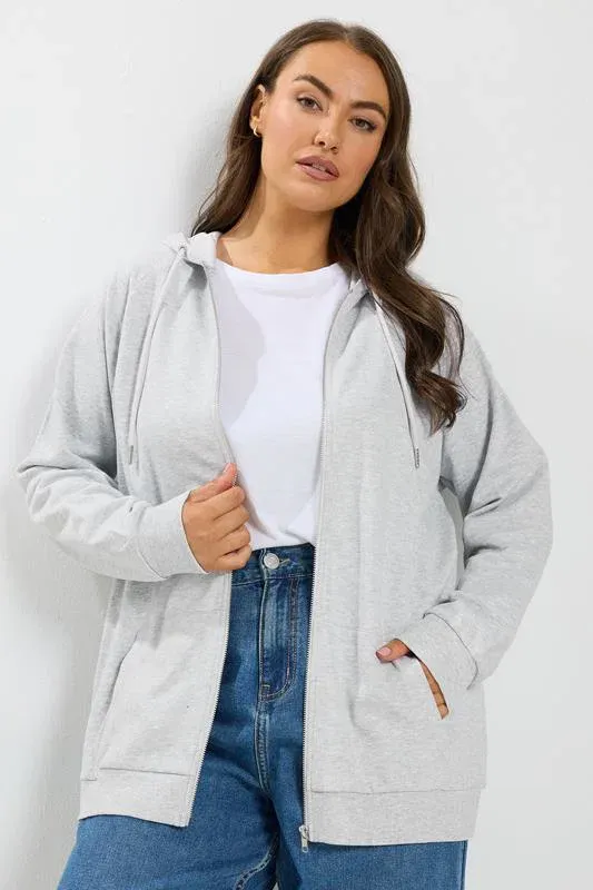 Grey Zip Through Ralgan Hoodie