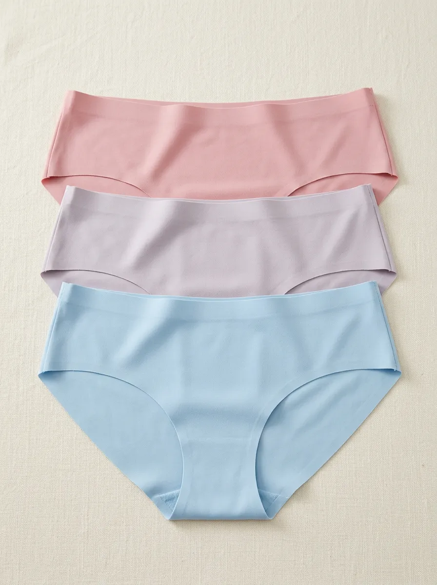 Women's Light Feel Seamless Solid Color Three-Pack Panties