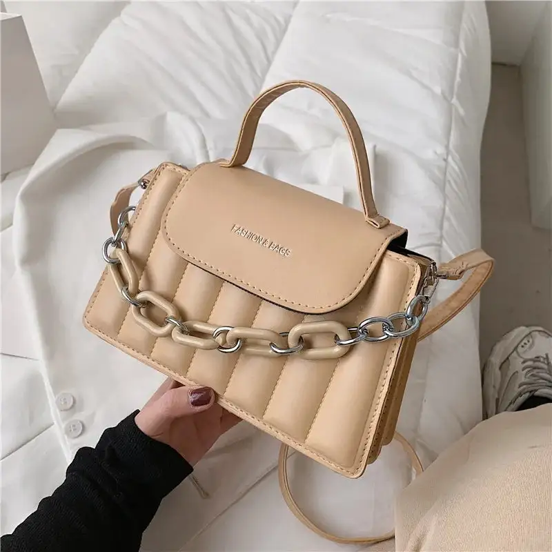 Edgy Quilted Black Chain Crossbody Bag