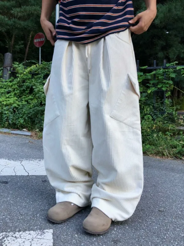 Corduroy Relaxed Solid Casual Pants