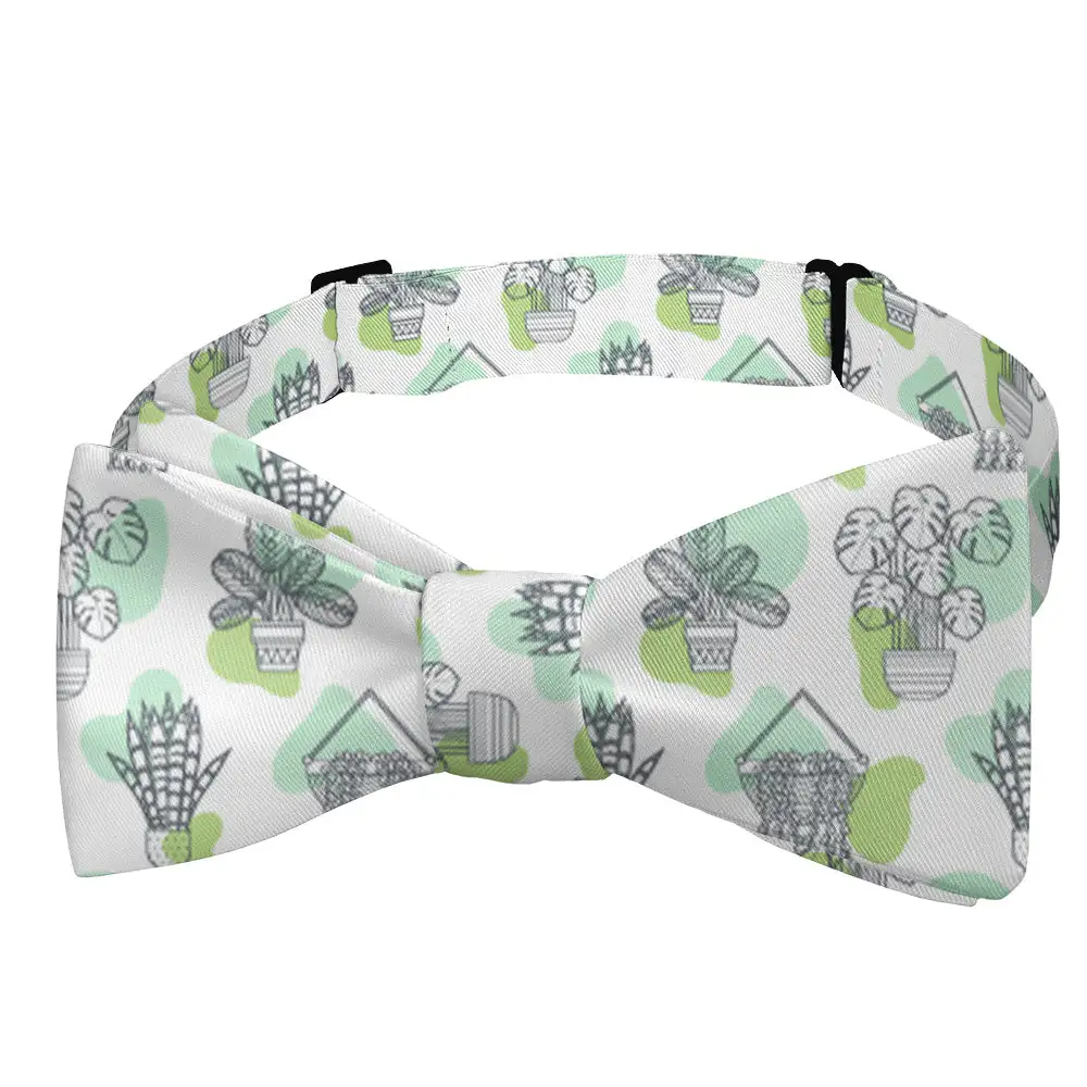 Potted Flow Floral Motif Bow Tie