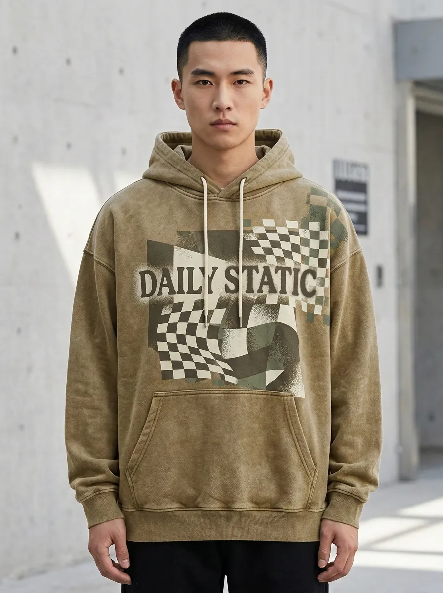 Outdoor Checkered Men's Graphic Hoodie