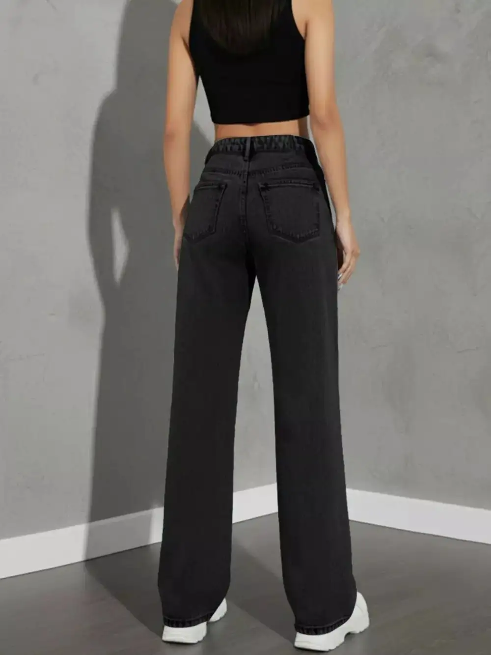 Front-Closure High-Waist High-Rise Denim Jeans