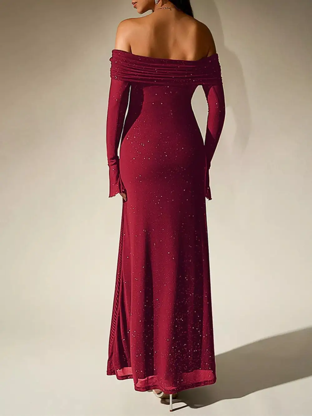 Relaxed Shape Glitter Maxi Dress