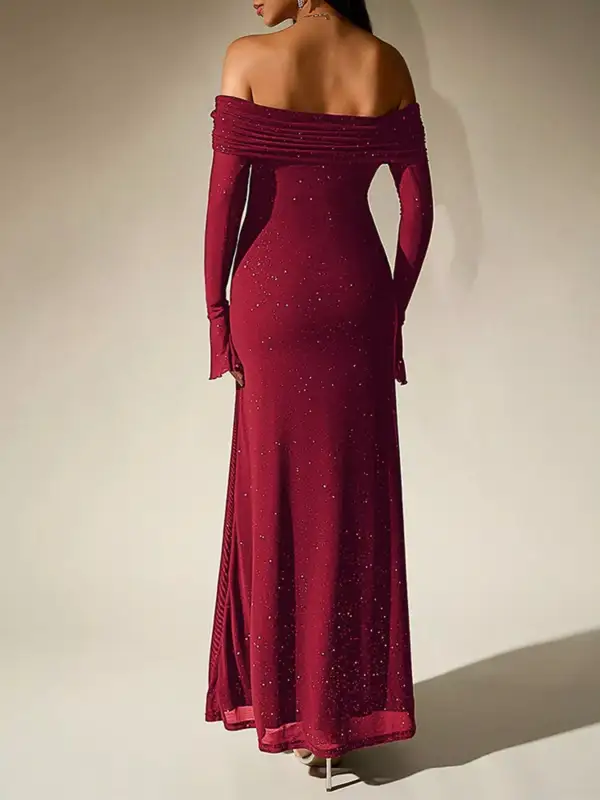 Relaxed Shape Glitter Maxi Dress