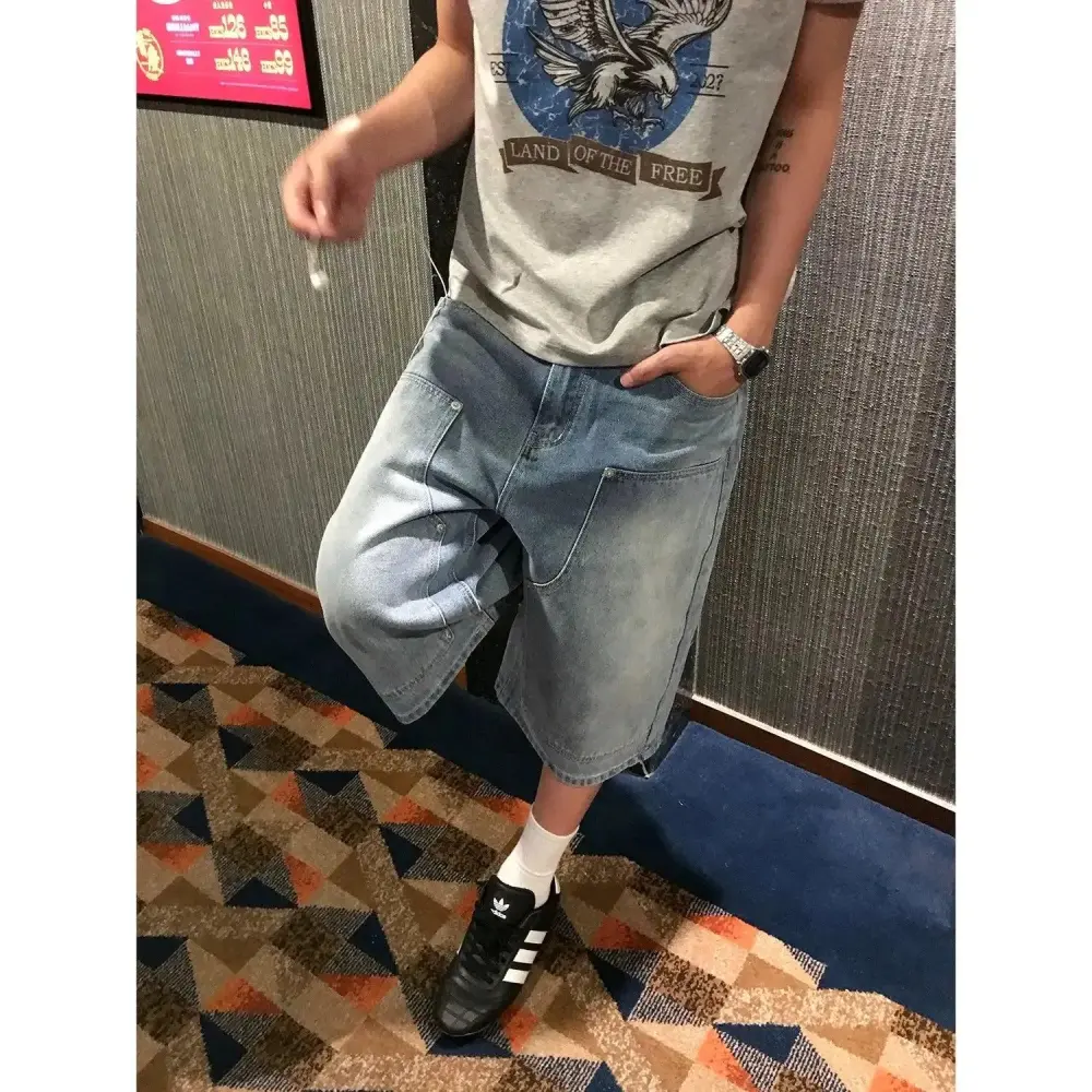 Faded Straight Shorts