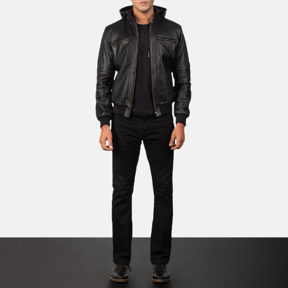 Men's Utility Bomber Leather Jacket