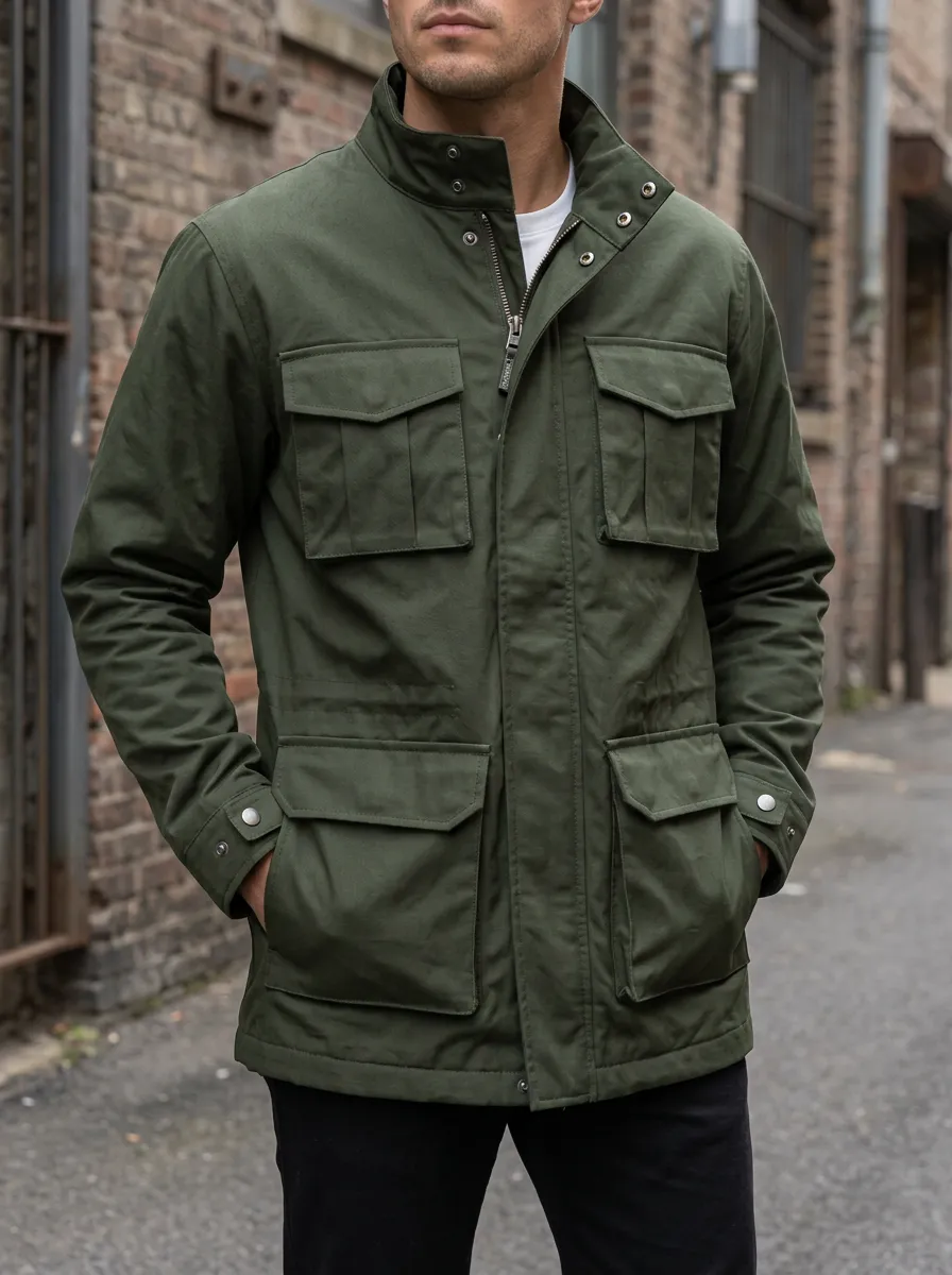 Men's Olive Green Waterproof Jacket