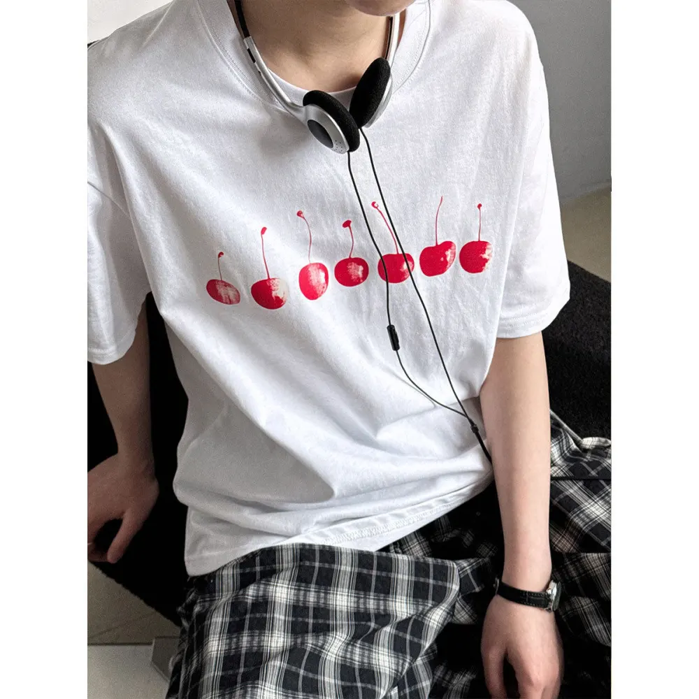 Contemporary Cherry Print Short Sleeve T-Shirt