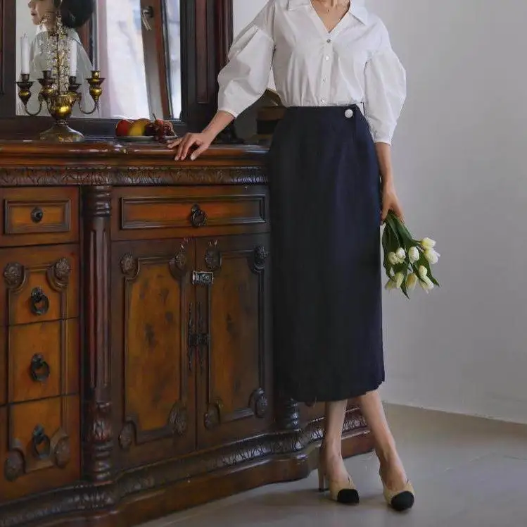 Versatile Promenade Everyday Casual Linen Skirt